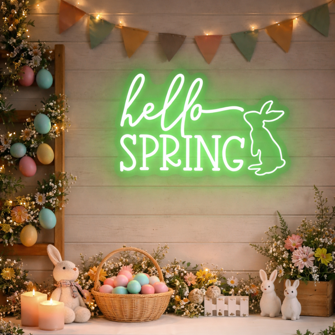 Hello Spring Easter Neon sign