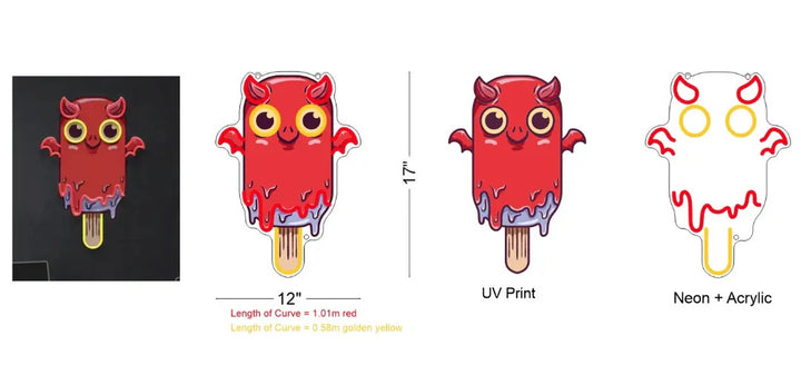 VAMPIRE ICE CREAM UV ART LED NEON SIGN