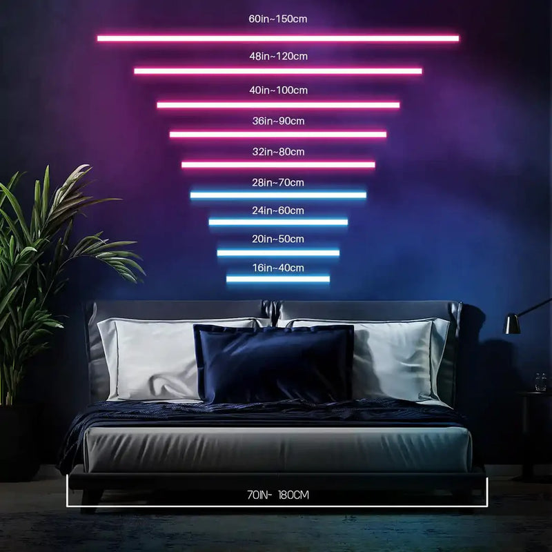 Vibe Check trendy LED neon sign glowing on bedroom wall by Neon.Shop