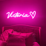 Victoria Name LED Neon Sign personalized wall-mounted name light décor by Neon.Shop for bedrooms, events, and gifts.”
