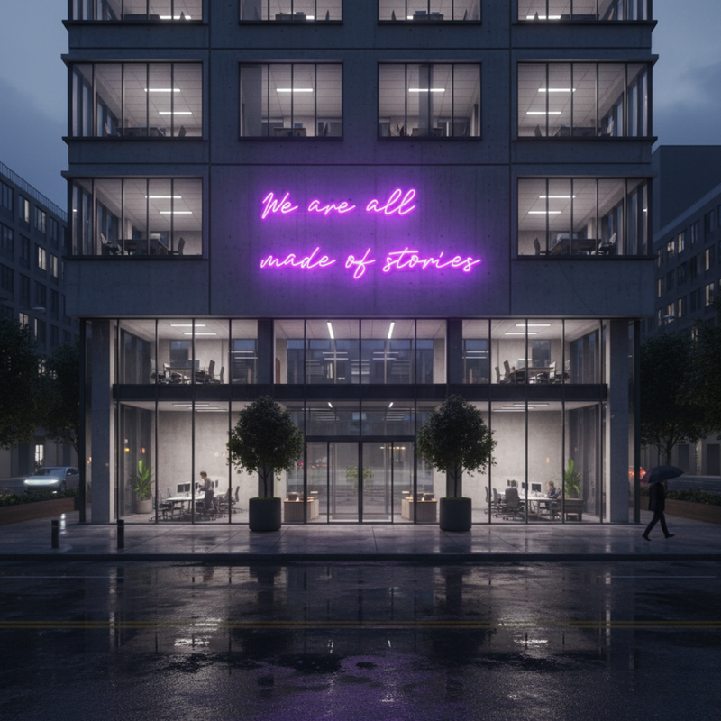 We Are All Made of Stories neon sign Motivational LED neon wall décor by Neon.Shop