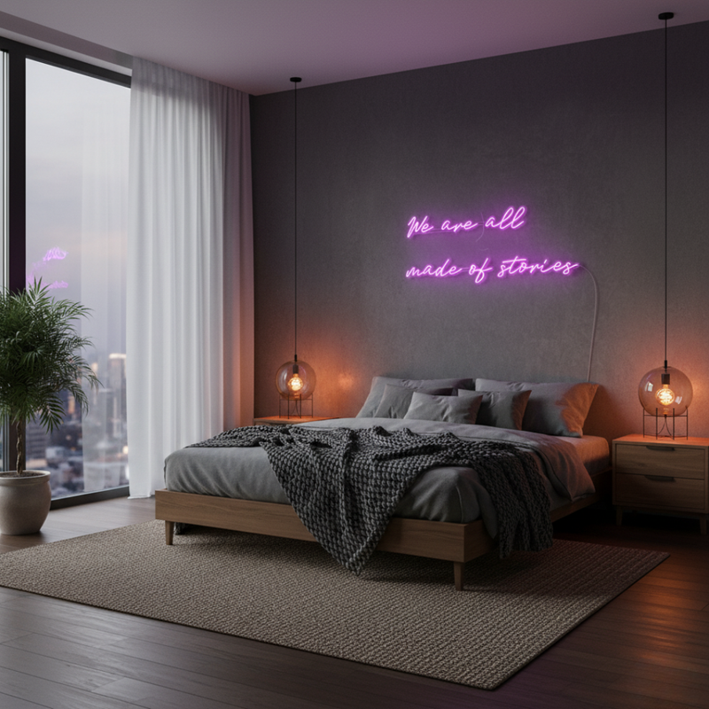 We Are All Made of Stories neon sign Motivational LED neon wall décor by Neon.Shop