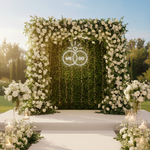 We Do Wedding LED Neon Sign glowing at ceremony by Neon.Shop - Cool White 