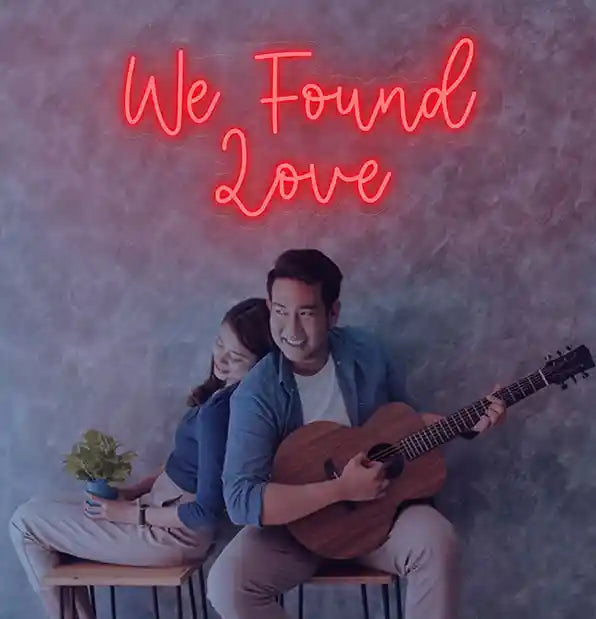 Romantic We Found Love LED neon sign for wedding decor Neon.Shop