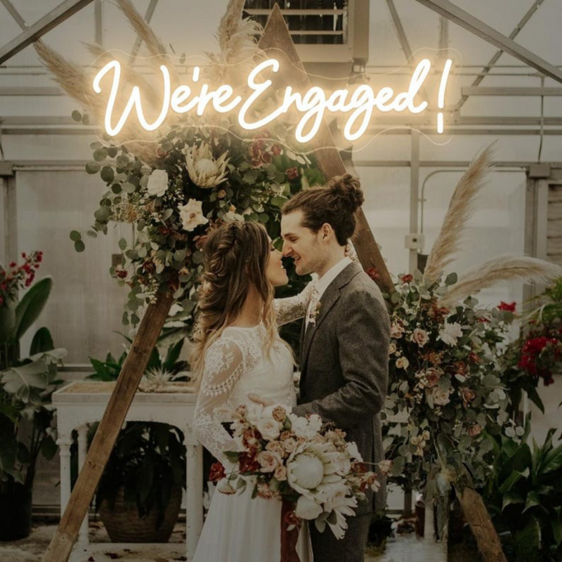 We’re Engaged LED neon sign for reception or photo booth – Neon.Shop