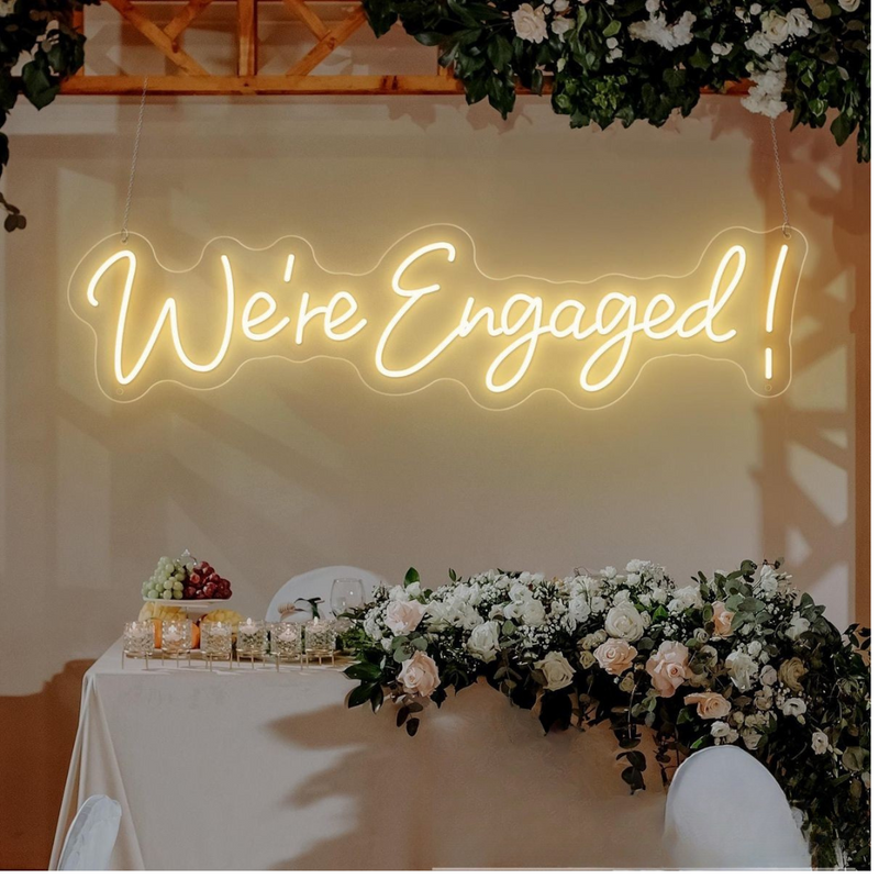 We’re Engaged LED neon sign for reception or photo booth – Neon.Shop