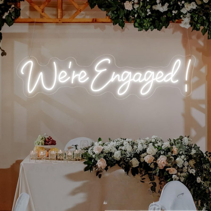 We’re Engaged LED neon sign for reception or photo booth – Neon.Shop