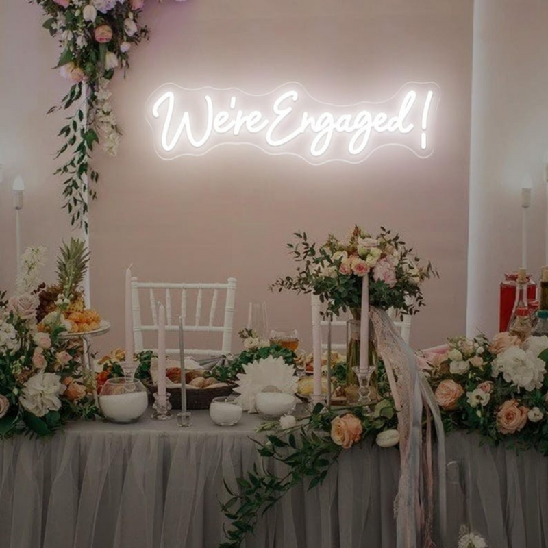 We’re Engaged LED neon sign for reception or photo booth – Neon.Shop