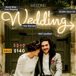 Wedding Neon Sign in bright LED colors for ceremonies, receptions, and photo backdrops by Neon.Shop