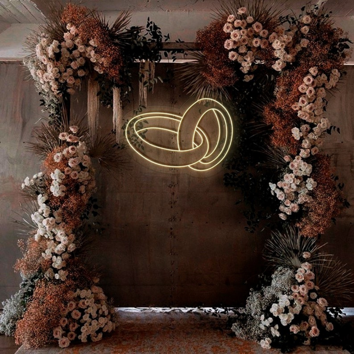 Wedding Rings custom wedding LED neon sign wall décor – Neon.Shop