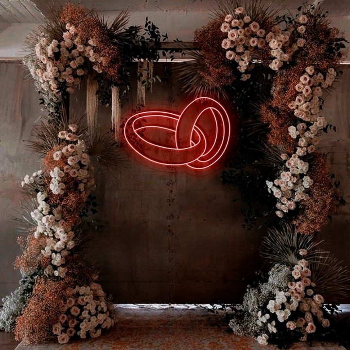Wedding Rings custom wedding LED neon sign wall décor – Neon.Shop