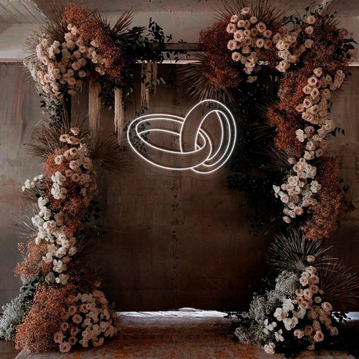 Wedding Rings custom wedding LED neon sign wall décor – Neon.Shop
