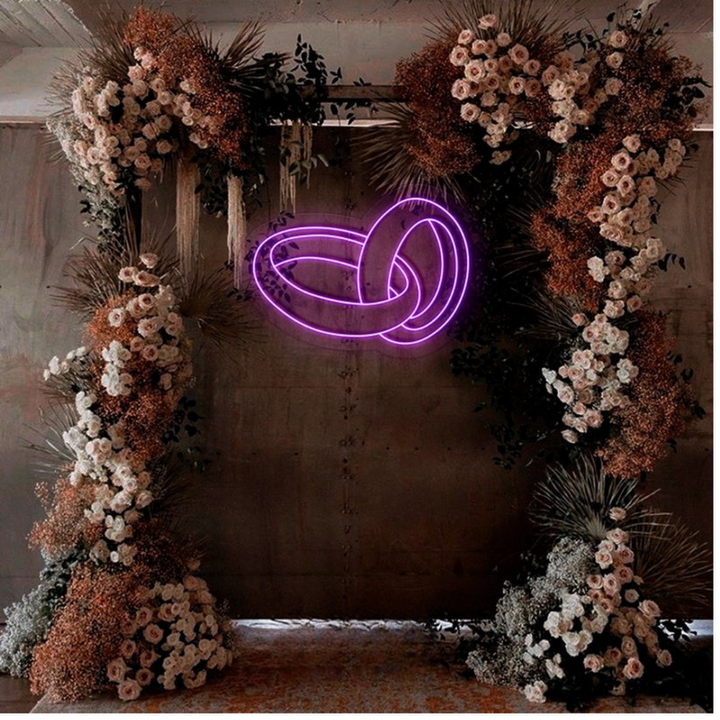 Wedding Rings custom wedding LED neon sign wall décor – Neon.Shop