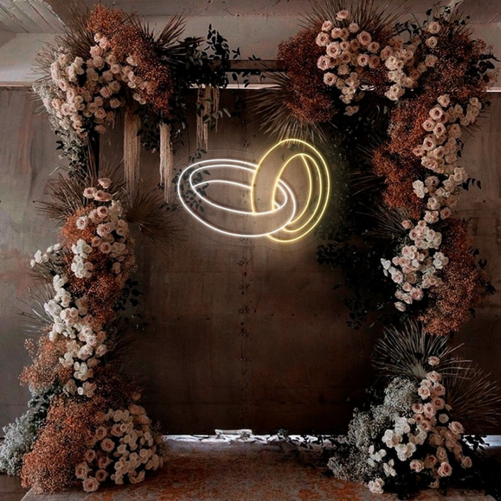 Wedding Rings custom wedding LED neon sign wall décor – Neon.Shop