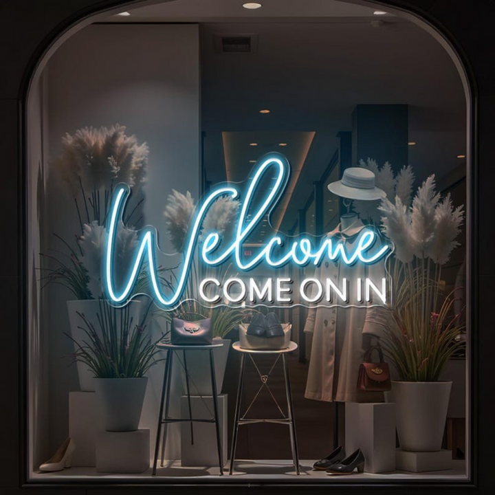 Welcome Come on in Business Neon Sign