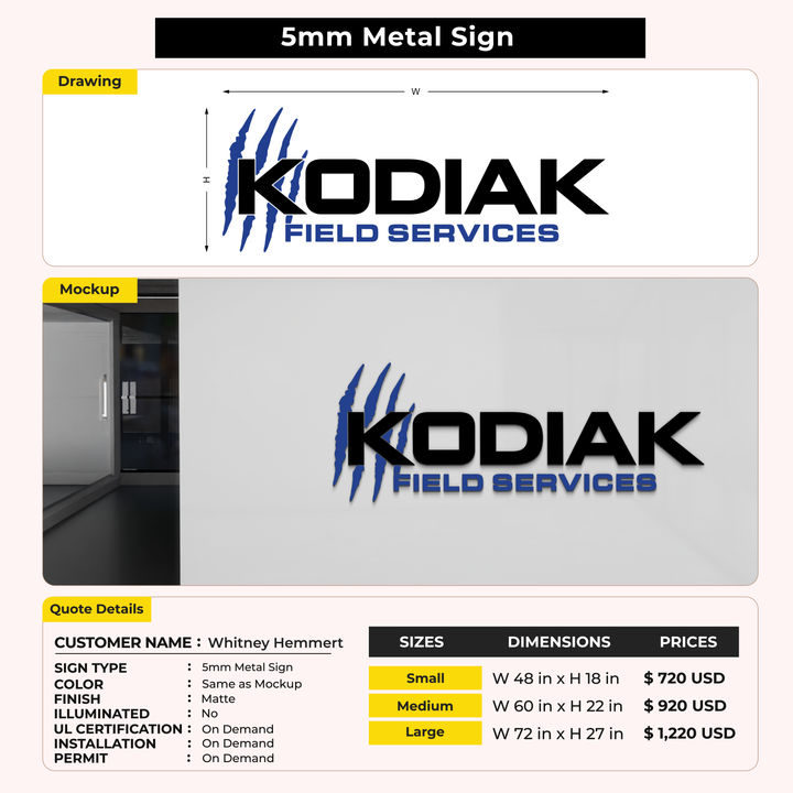 Custom Signs for Whitney Hemmert