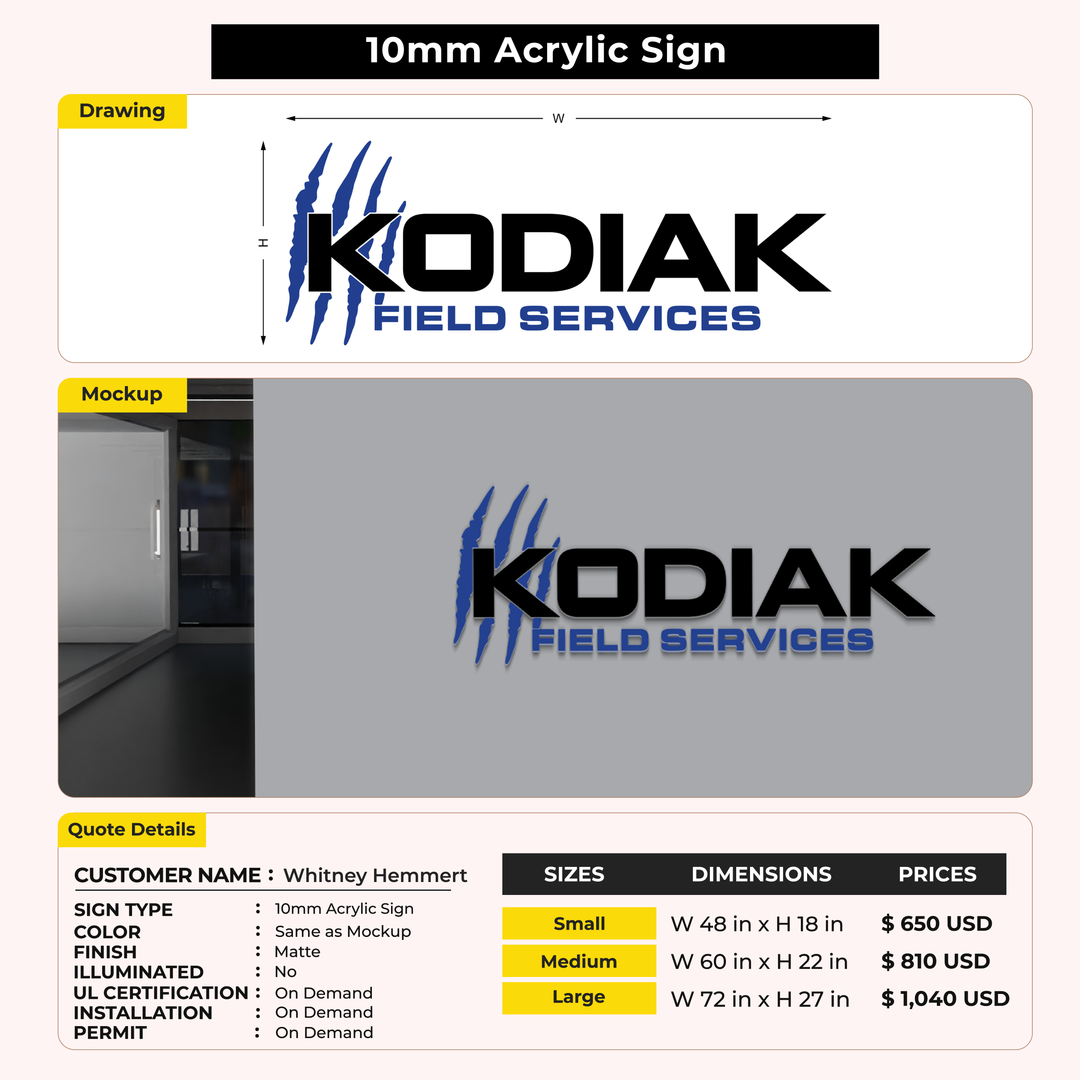 Custom Signs for Whitney Hemmert