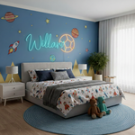 William LED Neon Sign illuminated wall décor by Neon.Shop for bedrooms, offices, and celebrations.
