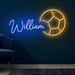 William LED Neon Sign illuminated wall décor by Neon.Shop for bedrooms, offices, and celebrations.