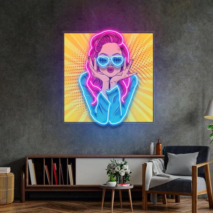 Woman Retro UV Art LED Neon Sign