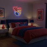 Women In Power UV Art LED neon sign with bold empowering design glowing in vibrant colors by Neon.Shop
