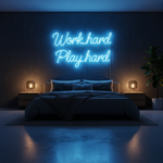 Work Hard Play Hard LED neon wall décor by Neon.Shop