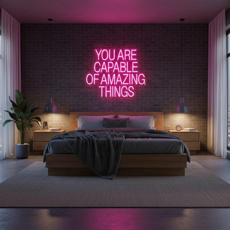 You Are Capable Of Amazing Things neon sign Motivational LED neon wall décor by Neon.Shop