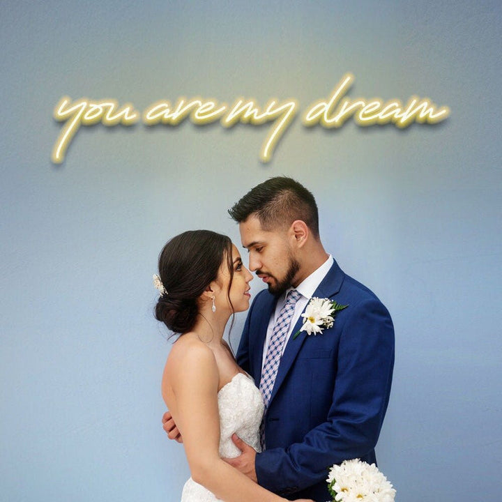 You Are My Dream neon sign for sweetheart table wedding setup Neon.Shop - yellow 