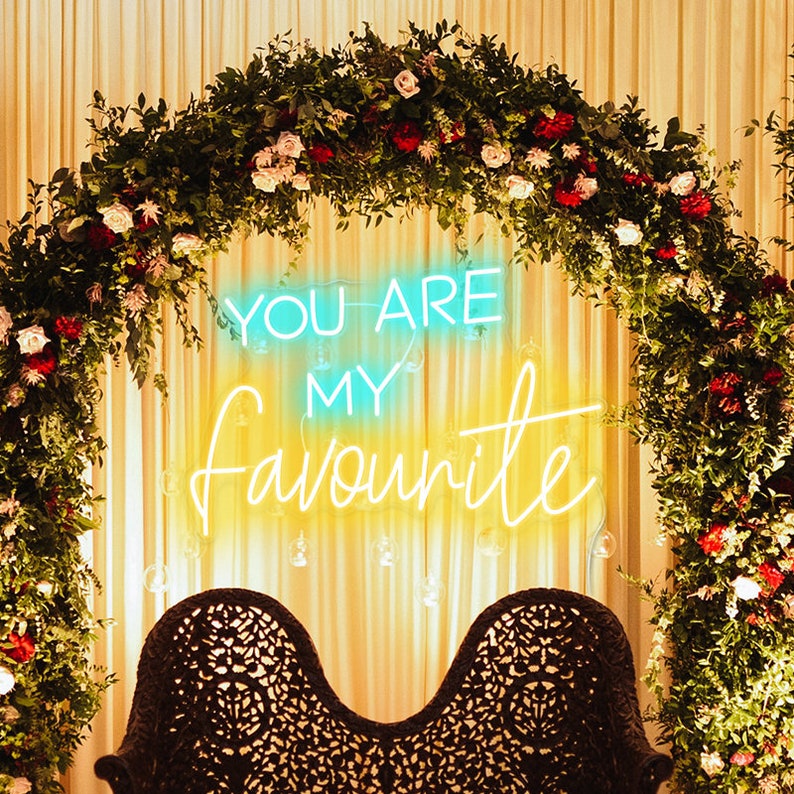 You Are My Favourite Wedding Neon Sign by Neon.Shop  - In yellow and Ice Blue Color 