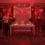 You Me Love Valentine’s Day Neon Sign glowing on wall for romantic décor by Neon.Shop