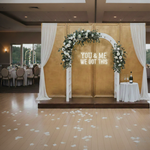 You & Me We Got This wedding LED neon sign glowing on backdrop – Neon.Shop
