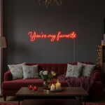 You’re My Favorite Valentine’s Day LED neon sign glowing in soft romantic colors, creating a warm and loving décor vibe by Neon.Shop