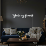 You’re My Favorite Valentine’s Day LED neon sign glowing in soft romantic colors, creating a warm and loving décor vibe by Neon.Shop