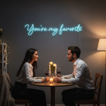 You’re My Favorite Valentine’s Day LED neon sign glowing in soft romantic colors, creating a warm and loving décor vibe by Neon.Shop