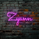 Zyann Name LED Neon Sign, personalized wall-mounted name light décor by Neon.Shop for bedrooms, events, and gifts.”
