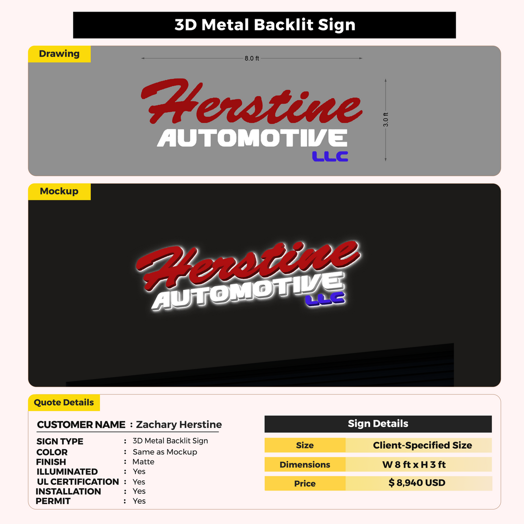 custom signs for Zachary Herstine
