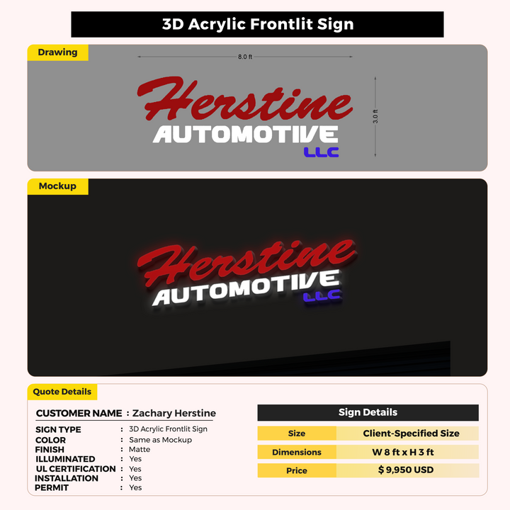 custom signs for Zachary Herstine