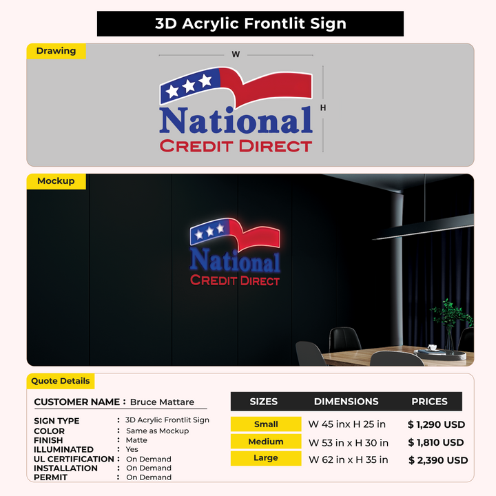 Custom Signs for Bruce Mattare