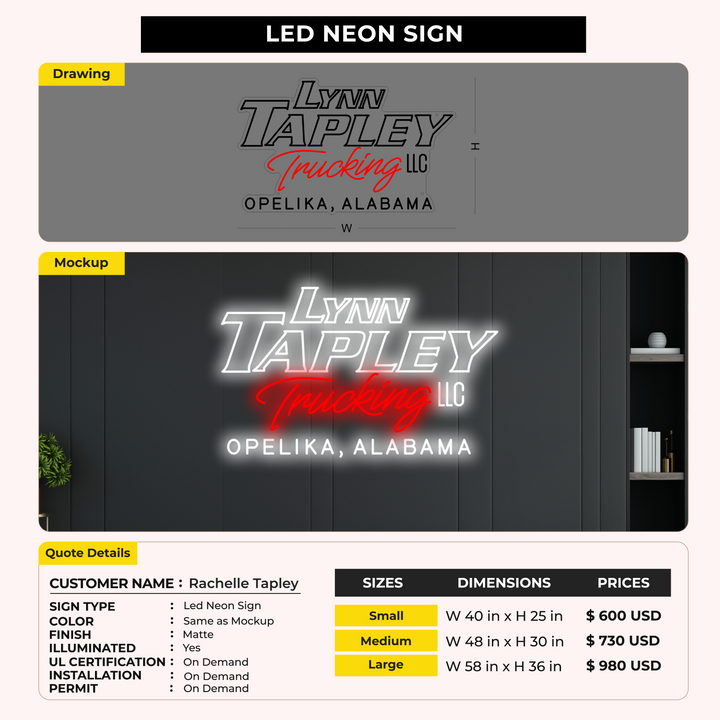 Custom Signs for Rachelle Tapley