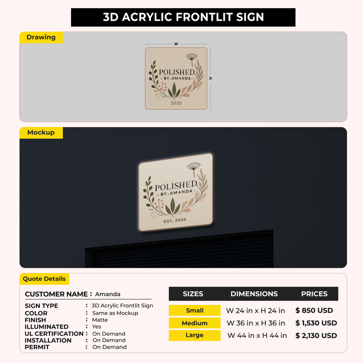 Custom Signs For Amanda