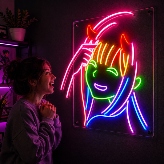 Neon Anime Girl Sign LED Wall Art