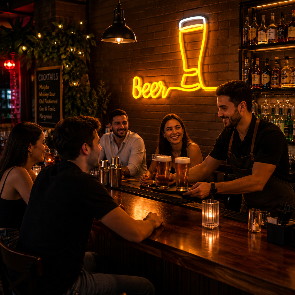 Beer LED Neon Sign Vibrant Bar Wall Decor