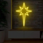 Star Merry Christmas Neon Sign glowing brightly for festive décor by Neon.Shop.