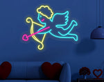 Cupid Valentine’s Day LED neon sign glowing in romantic tones creating a love-filled atmosphere by Neon.Shop