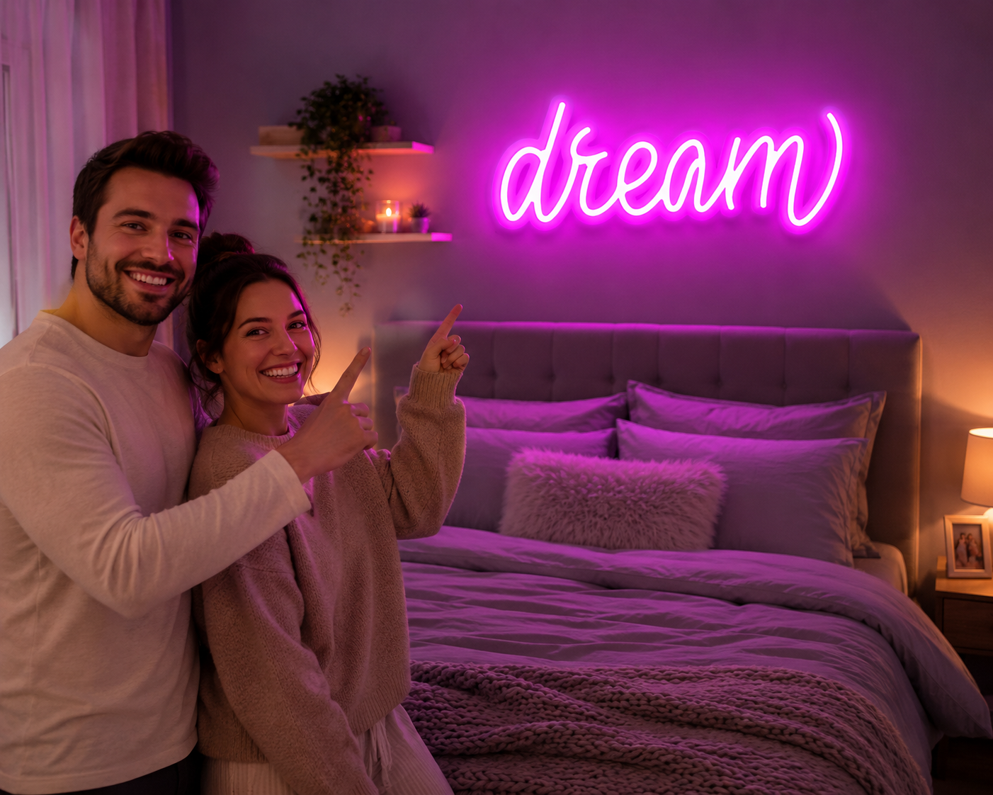 Dream Together Neon Sign Cozy Bedroom Glow
