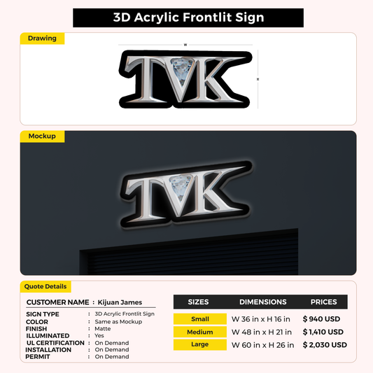 Business signage for Kijuan James
