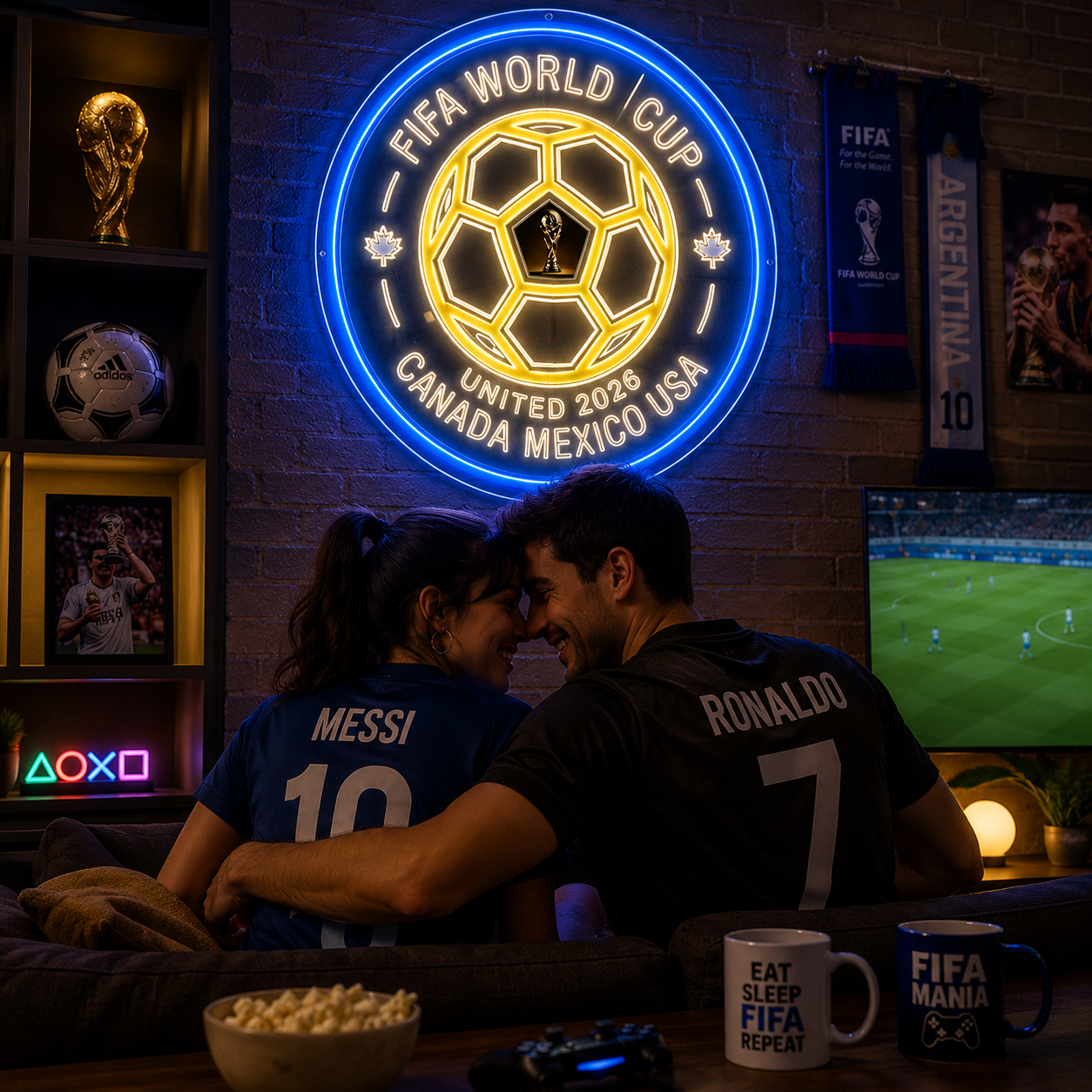 FIFA World Cup Neon Sign "United 2026" Inspirational Wall Art