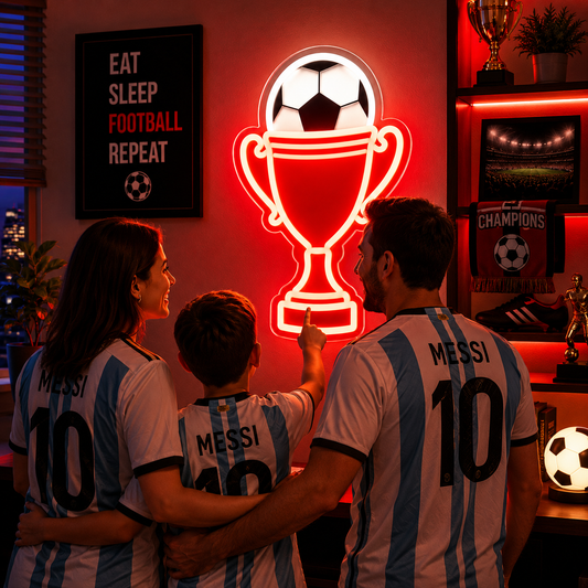 FIFA Family Neon Sign  "Champion’s Trophy" Home Décor Wall Art