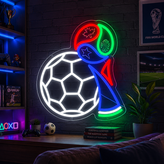 FIFA World Cup Neon Sign  “2026 Football Mania” Wall Décor