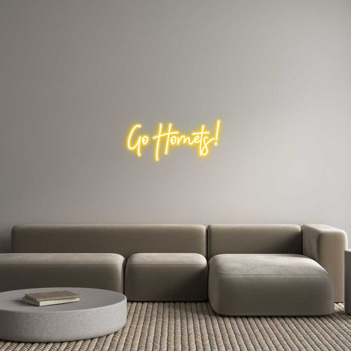 Customized Neon Sign: Go Hornets!